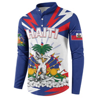 Personalized Haiti Heritage Month Button Sweatshirt Negre Marron With Hibiscus