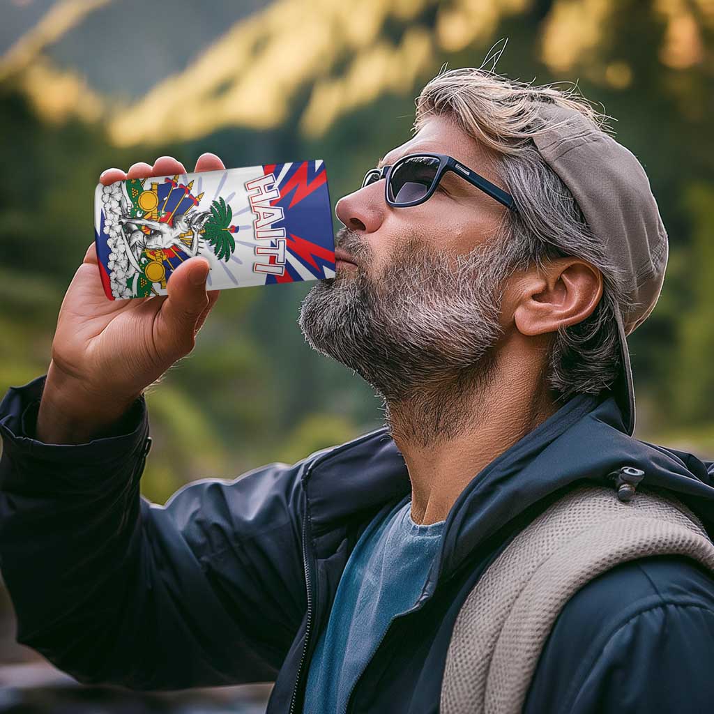 Personalized Haiti Heritage Month 4 in 1 Can Cooler Tumbler Negre Marron With Hibiscus