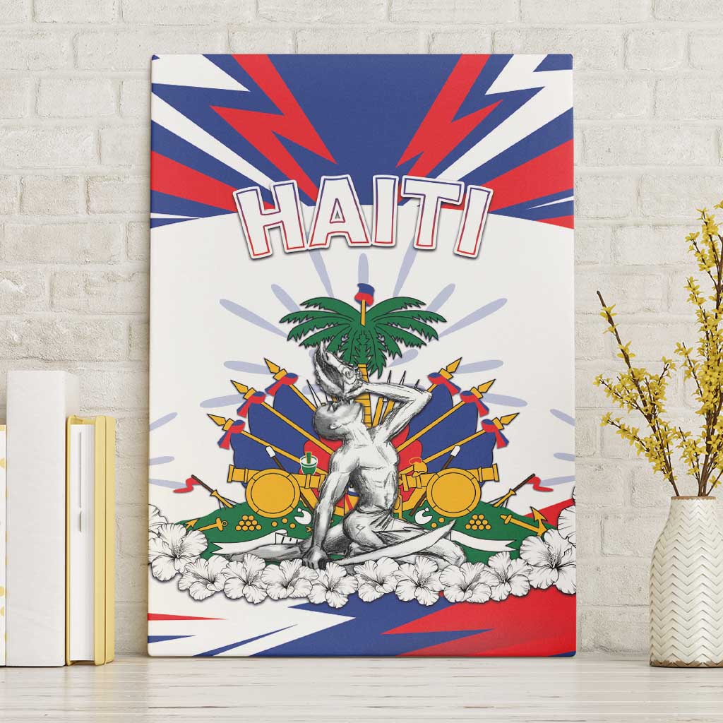 Haiti Heritage Month Canvas Wall Art Negre Marron With Hibiscus