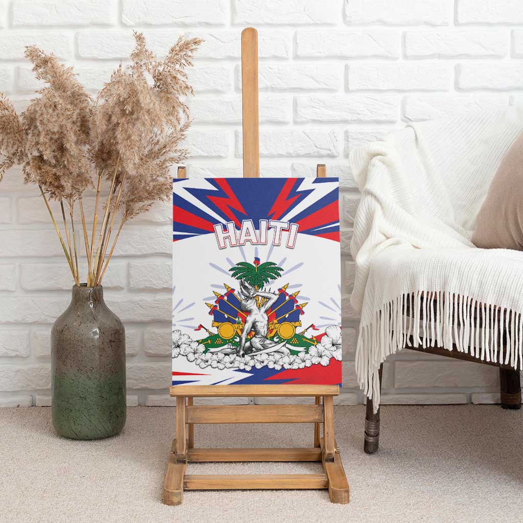 Haiti Heritage Month Canvas Wall Art Negre Marron With Hibiscus