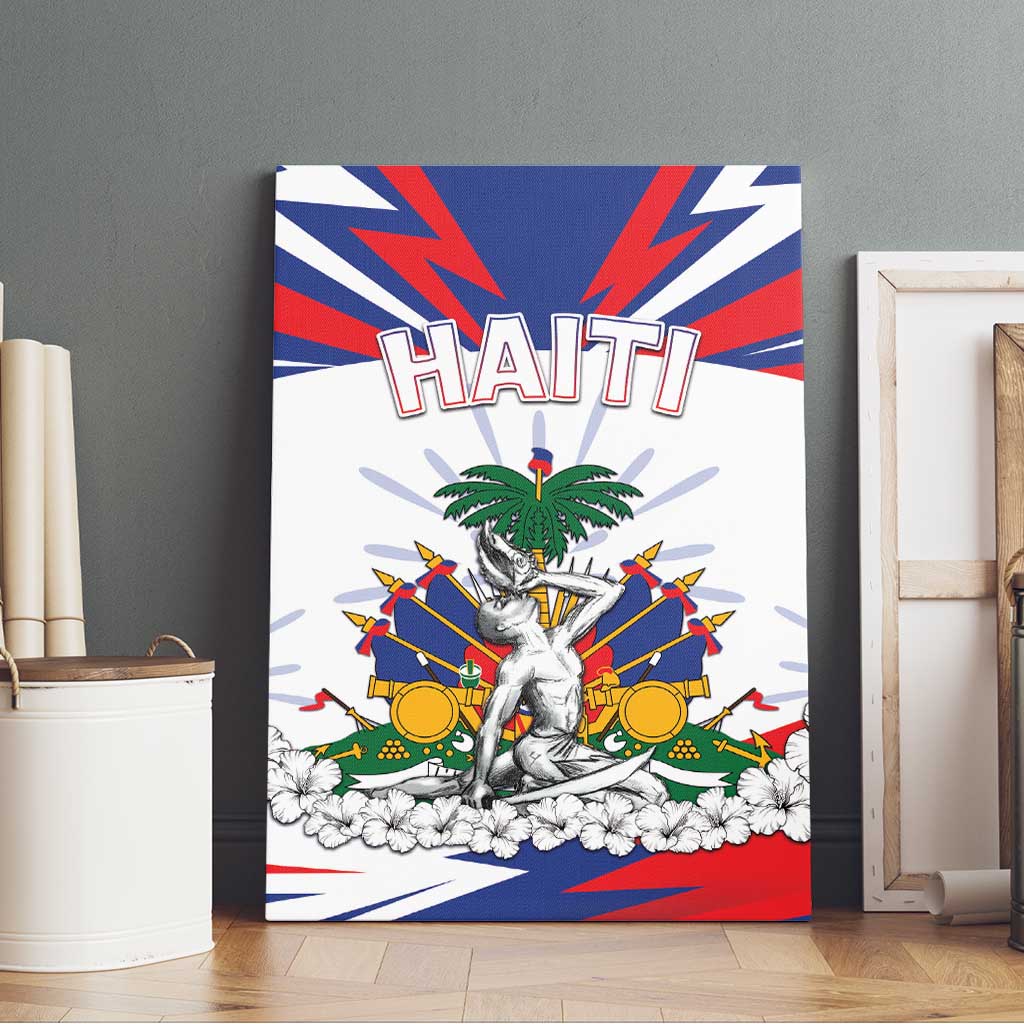 Haiti Heritage Month Canvas Wall Art Negre Marron With Hibiscus