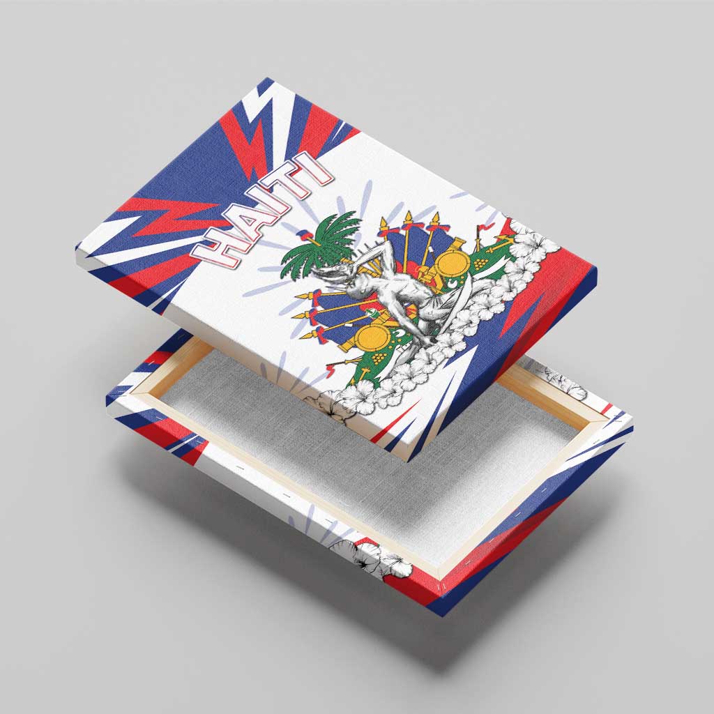 Haiti Heritage Month Canvas Wall Art Negre Marron With Hibiscus