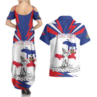 Personalized Haiti Heritage Month Couples Matching Summer Maxi Dress and Hawaiian Shirt Negre Marron With Hibiscus