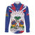 Personalized Haiti Heritage Month Family Matching Long Sleeve Bodycon Dress and Hawaiian Shirt Negre Marron With Hibiscus