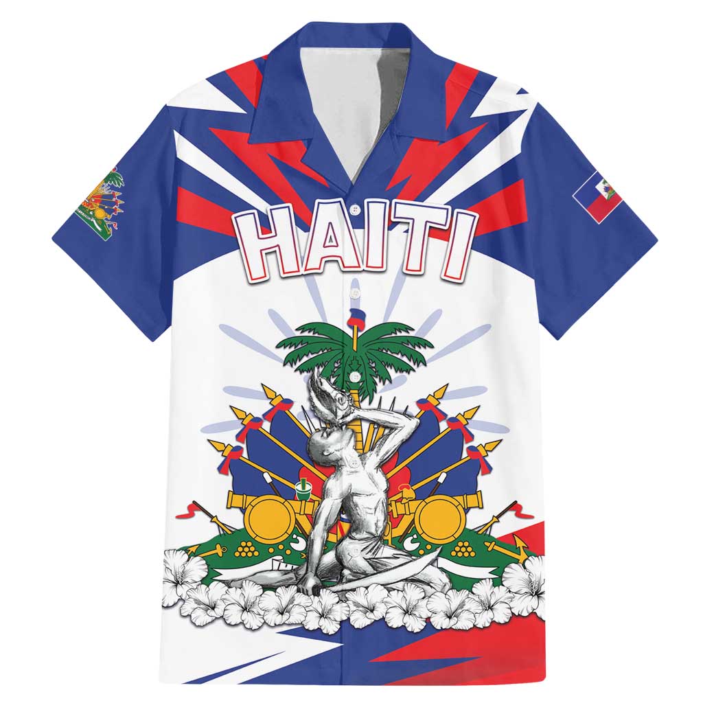 Personalized Haiti Heritage Month Family Matching Mermaid Dress and Hawaiian Shirt Negre Marron With Hibiscus
