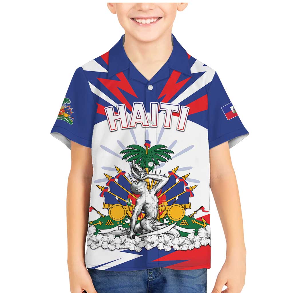 Personalized Haiti Heritage Month Family Matching Mermaid Dress and Hawaiian Shirt Negre Marron With Hibiscus