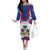 Personalized Haiti Heritage Month Family Matching Off The Shoulder Long Sleeve Dress and Hawaiian Shirt Negre Marron With Hibiscus