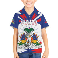 Personalized Haiti Heritage Month Family Matching Off The Shoulder Long Sleeve Dress and Hawaiian Shirt Negre Marron With Hibiscus