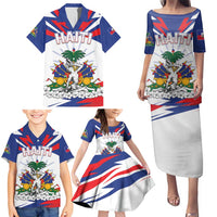 Personalized Haiti Heritage Month Family Matching Puletasi and Hawaiian Shirt Negre Marron With Hibiscus