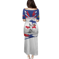 Personalized Haiti Heritage Month Family Matching Puletasi and Hawaiian Shirt Negre Marron With Hibiscus