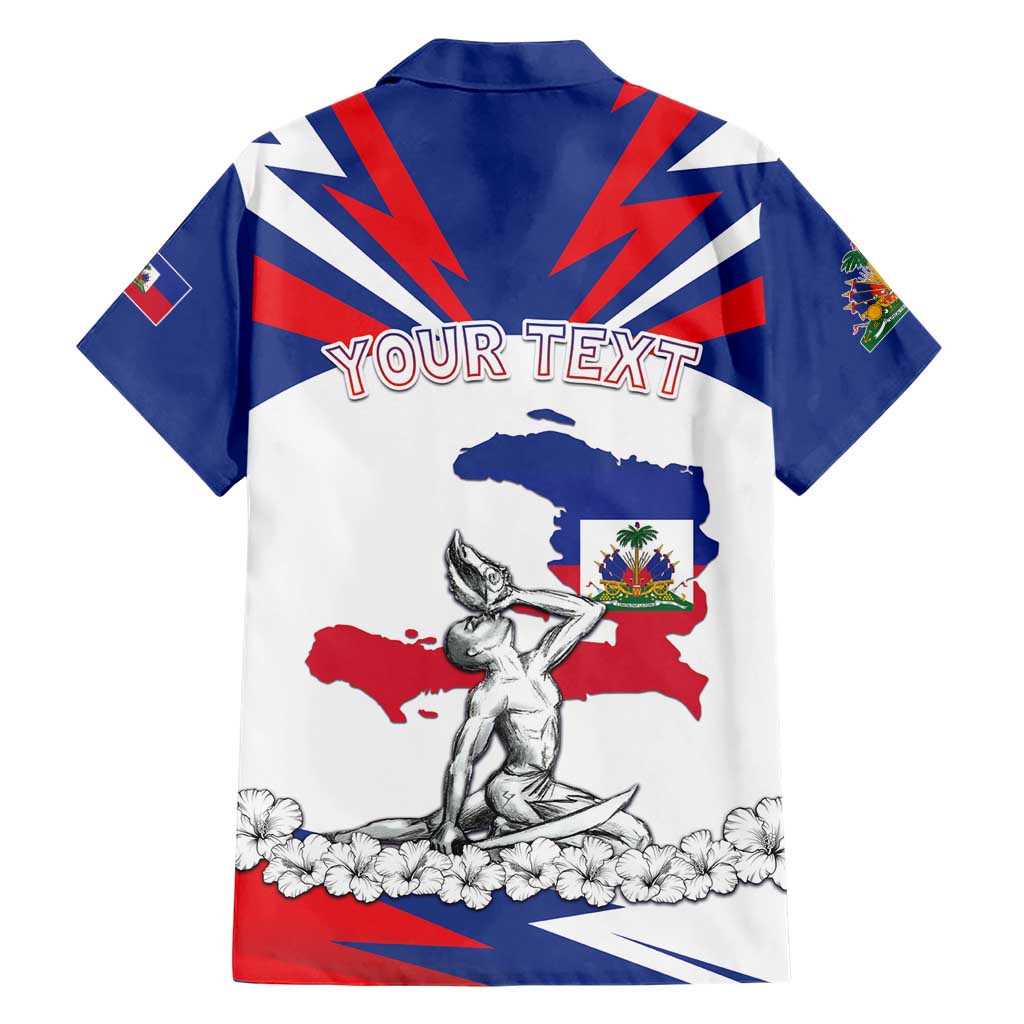 Personalized Haiti Heritage Month Family Matching Short Sleeve Bodycon Dress and Hawaiian Shirt Negre Marron With Hibiscus