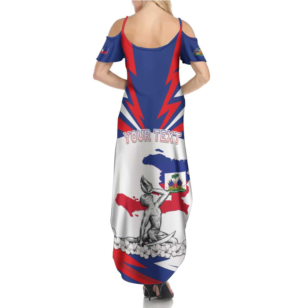 Personalized Haiti Heritage Month Family Matching Summer Maxi Dress and Hawaiian Shirt Negre Marron With Hibiscus