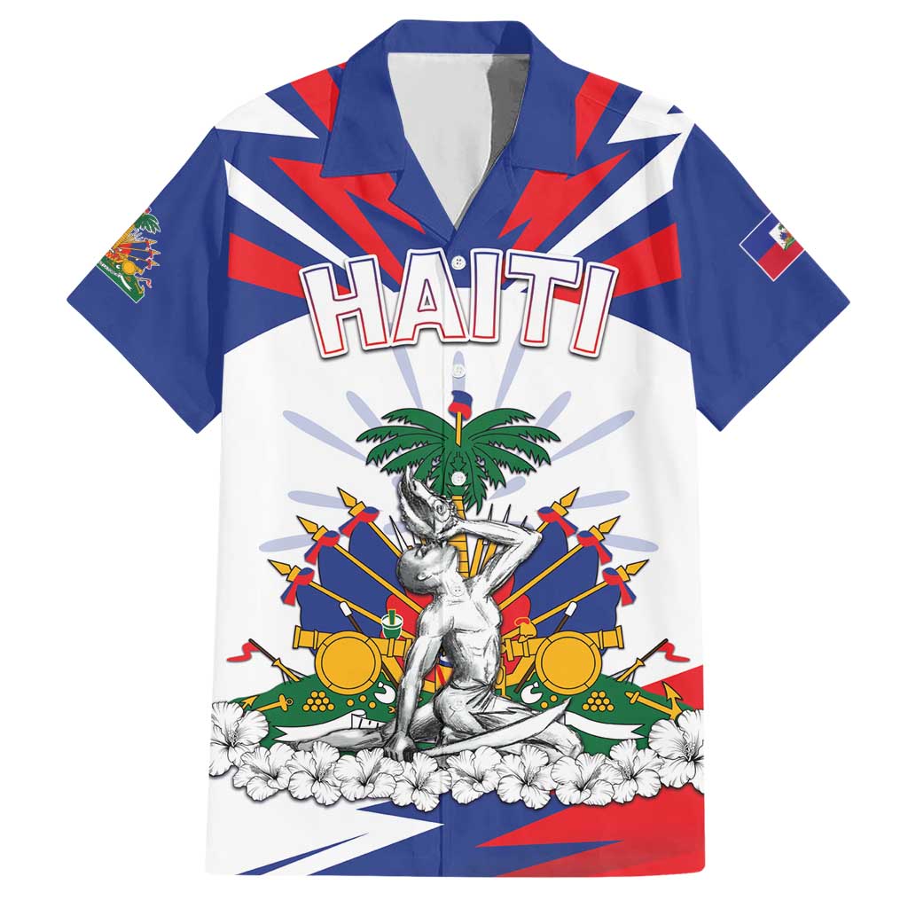 Personalized Haiti Heritage Month Hawaiian Shirt Negre Marron With Hibiscus