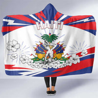 Haiti Heritage Month Hooded Blanket Negre Marron With Hibiscus