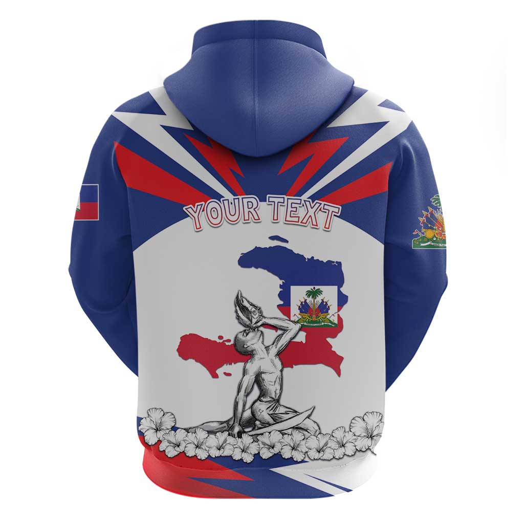 Personalized Haiti Heritage Month Hoodie Negre Marron With Hibiscus