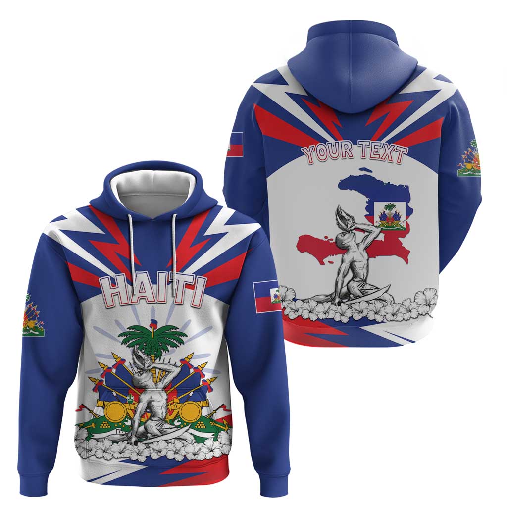 Personalized Haiti Heritage Month Hoodie Negre Marron With Hibiscus