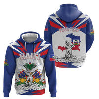 Personalized Haiti Heritage Month Hoodie Negre Marron With Hibiscus