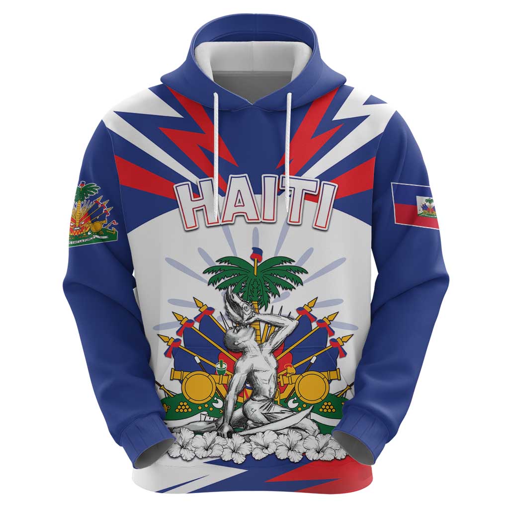 Personalized Haiti Heritage Month Hoodie Negre Marron With Hibiscus