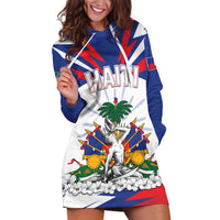 Personalized Haiti Heritage Month Hoodie Dress Negre Marron With Hibiscus