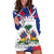 Personalized Haiti Heritage Month Hoodie Dress Negre Marron With Hibiscus