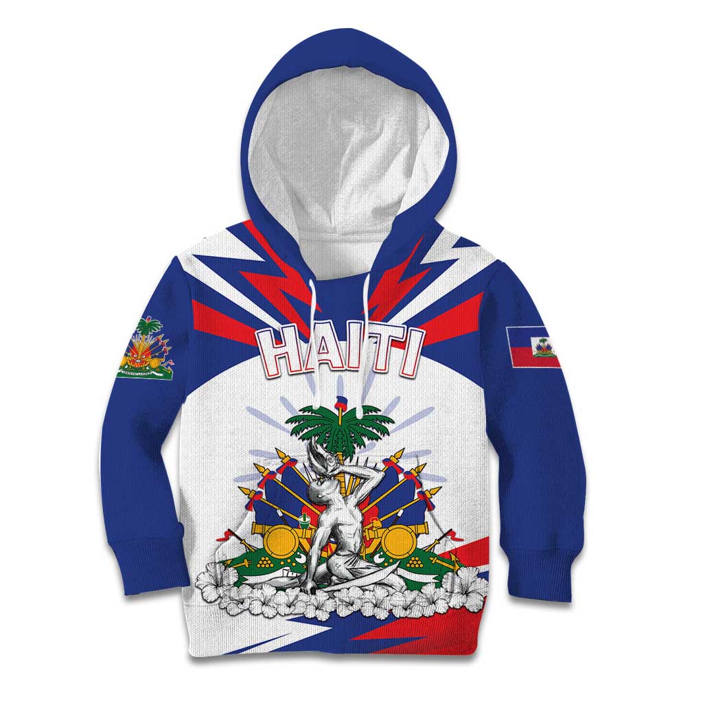 Personalized Haiti Heritage Month Kid Hoodie Negre Marron With Hibiscus