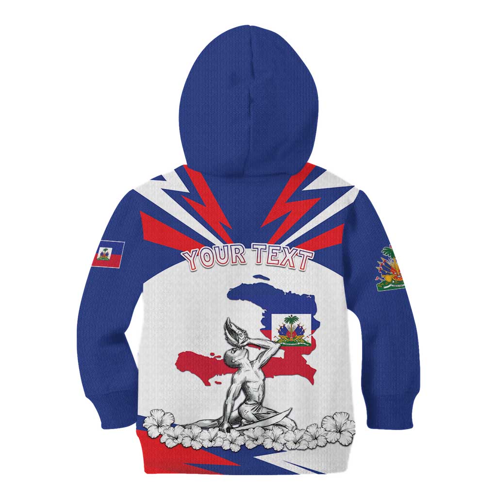 Personalized Haiti Heritage Month Kid Hoodie Negre Marron With Hibiscus