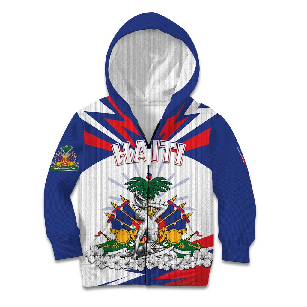 Personalized Haiti Heritage Month Kid Hoodie Negre Marron With Hibiscus