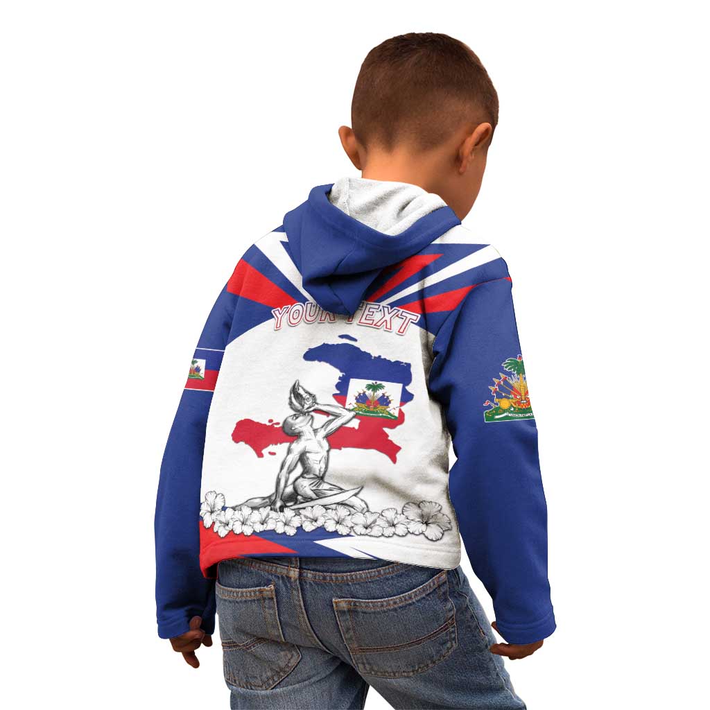 Personalized Haiti Heritage Month Kid Hoodie Negre Marron With Hibiscus