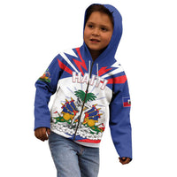 Personalized Haiti Heritage Month Kid Hoodie Negre Marron With Hibiscus