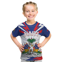 Personalized Haiti Heritage Month Kid T Shirt Negre Marron With Hibiscus