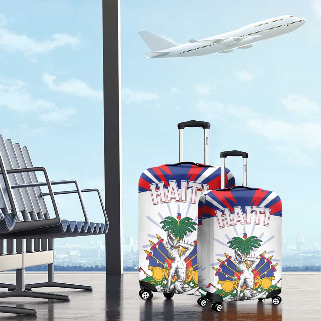 Haiti Heritage Month Luggage Cover Negre Marron With Hibiscus
