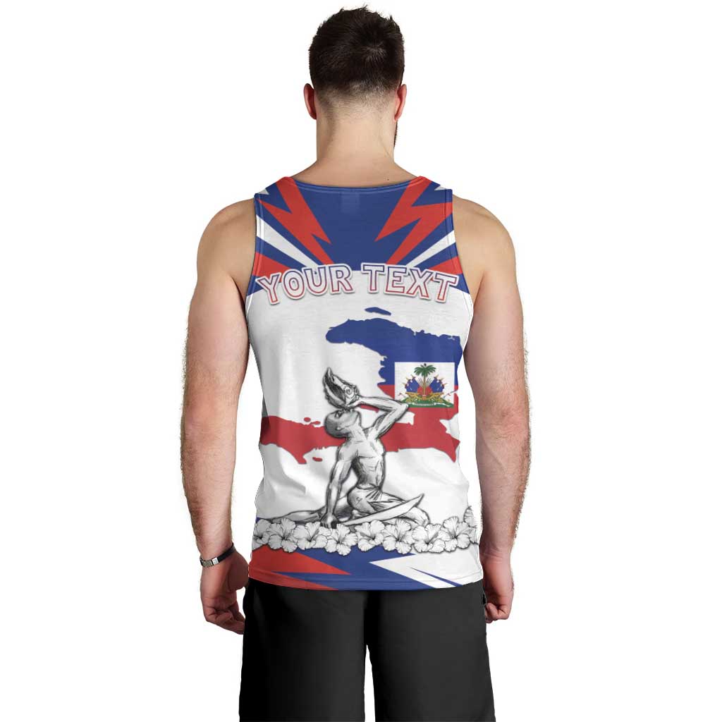 Personalized Haiti Heritage Month Men Tank Top Negre Marron With Hibiscus