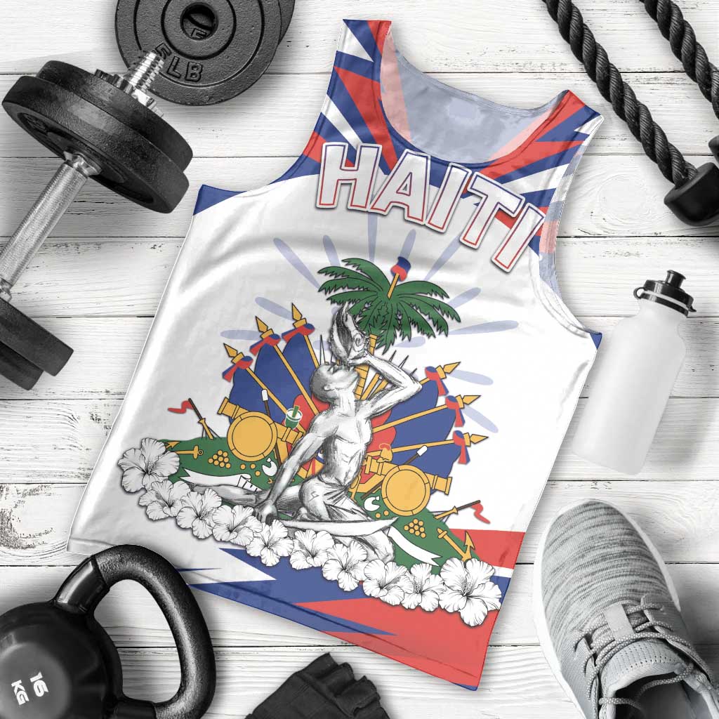 Personalized Haiti Heritage Month Men Tank Top Negre Marron With Hibiscus