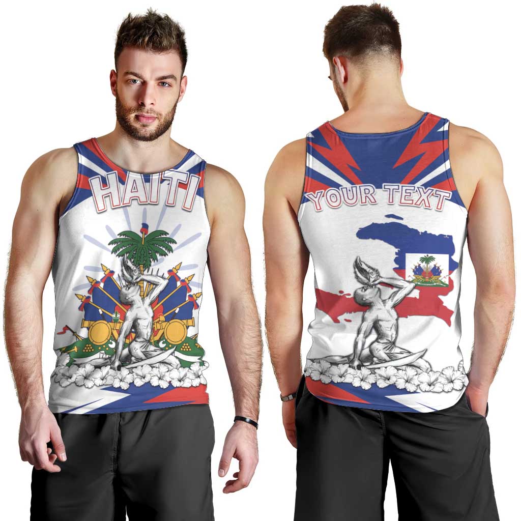 Personalized Haiti Heritage Month Men Tank Top Negre Marron With Hibiscus