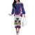 Personalized Haiti Heritage Month Off The Shoulder Long Sleeve Dress Negre Marron With Hibiscus