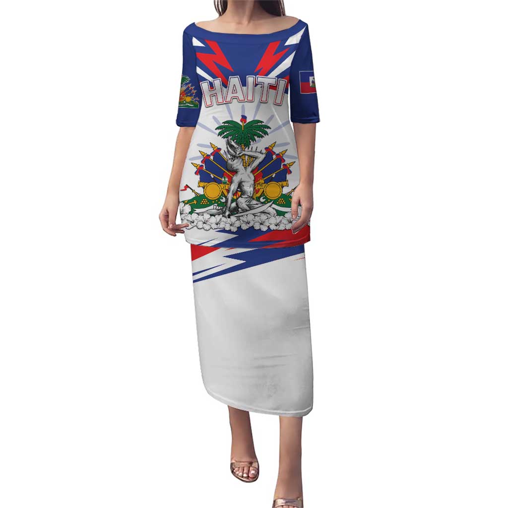 Personalized Haiti Heritage Month Puletasi Negre Marron With Hibiscus