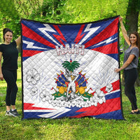 Haiti Heritage Month Quilt Negre Marron With Hibiscus