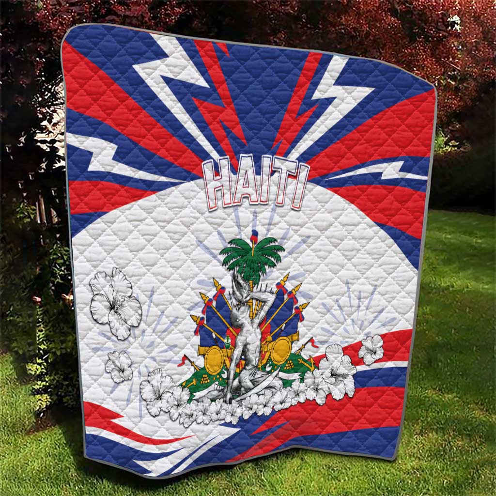 Haiti Heritage Month Quilt Negre Marron With Hibiscus