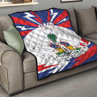 Haiti Heritage Month Quilt Negre Marron With Hibiscus