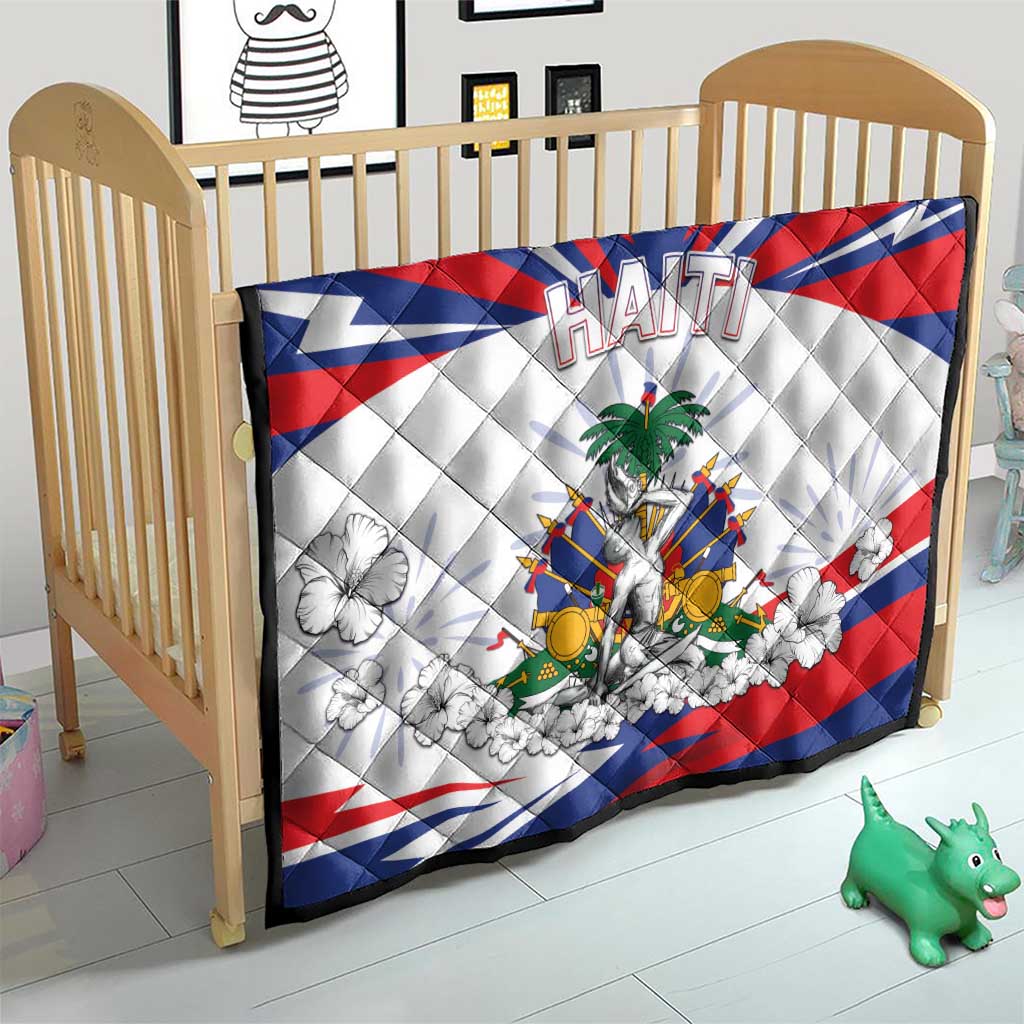 Haiti Heritage Month Quilt Negre Marron With Hibiscus