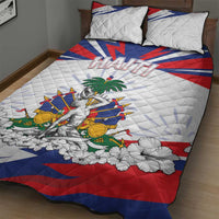 Haiti Heritage Month Quilt Bed Set Negre Marron With Hibiscus