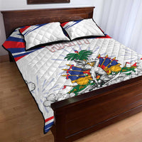 Haiti Heritage Month Quilt Bed Set Negre Marron With Hibiscus