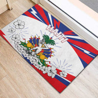 Haiti Heritage Month Rubber Doormat Negre Marron With Hibiscus