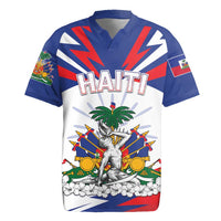 Personalized Haiti Heritage Month Rugby Jersey Negre Marron With Hibiscus