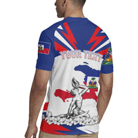 Personalized Haiti Heritage Month Rugby Jersey Negre Marron With Hibiscus
