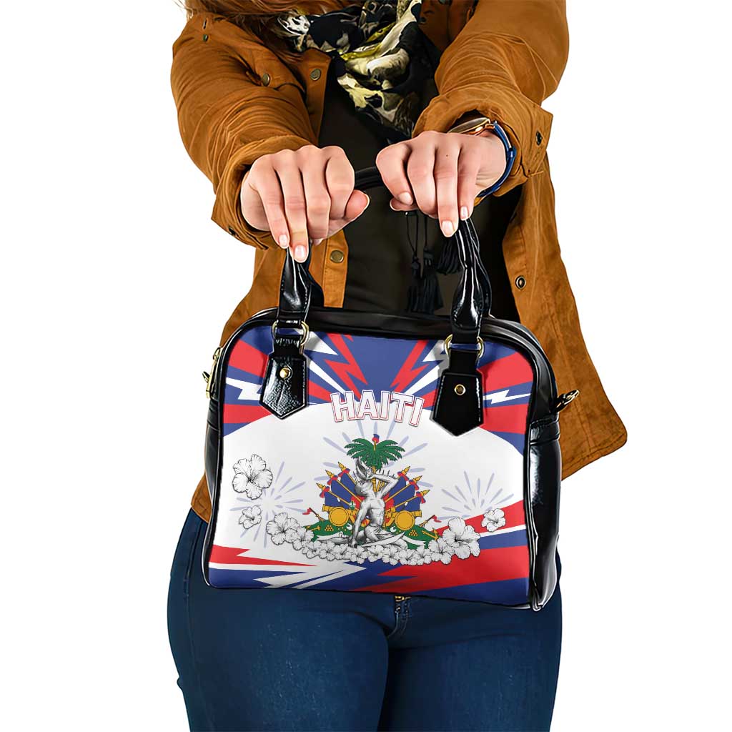 Haiti Heritage Month Shoulder Handbag Negre Marron With Hibiscus