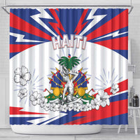 Haiti Heritage Month Shower Curtain Negre Marron With Hibiscus