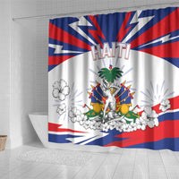 Haiti Heritage Month Shower Curtain Negre Marron With Hibiscus