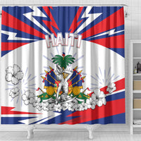Haiti Heritage Month Shower Curtain Negre Marron With Hibiscus
