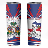 Personalized Haiti Heritage Month Skinny Tumbler Negre Marron With Hibiscus